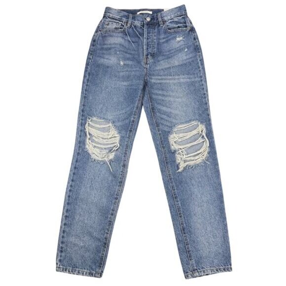 NWT PACSUN Ultra High Rise Slim Jean Sz 25 Away Blue - Picture 2 of 6